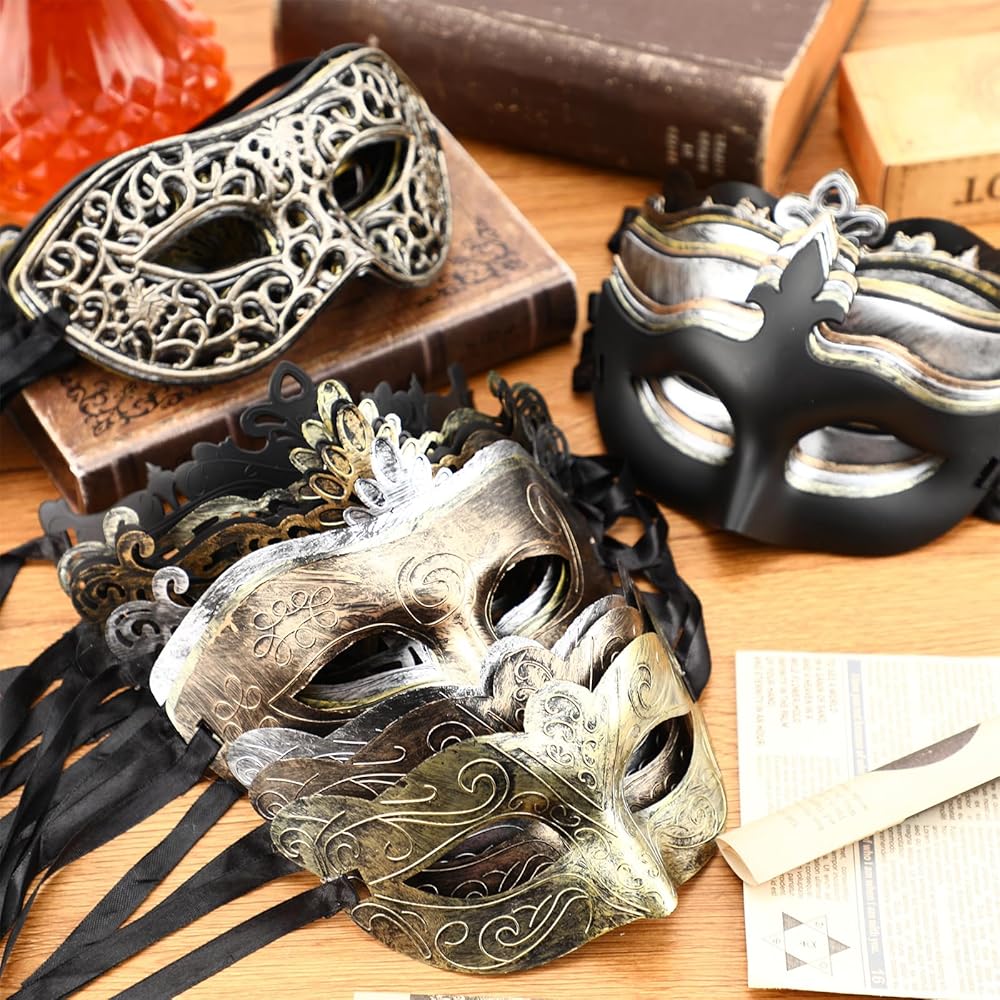 Wedding Party Masks 24 Pack Masquerade Mask, Multicolored